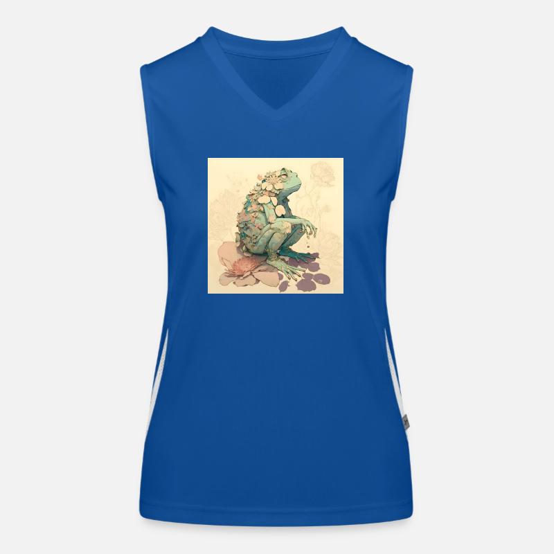 in harmony with nature frog Women's Functional Contrast Tank Top