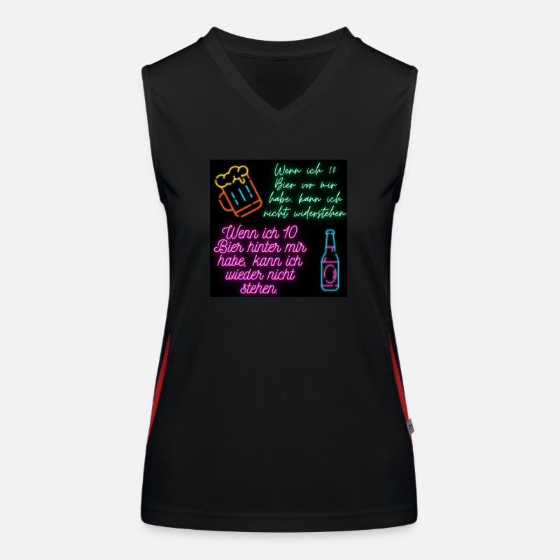 Wenn ich 10 Bier vor mir habe... Funktionelles Kontrast-Tank Top für Frauen