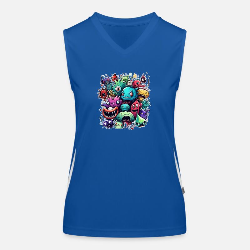 Doodle Stil Funktionelles Kontrast-Tank Top für Frauen