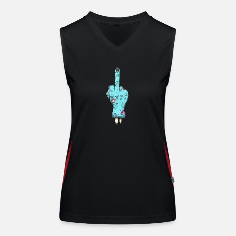 Zombie-Hand, die dir den Finger gibt Funktionelles Kontrast-Tank Top für Frauen
