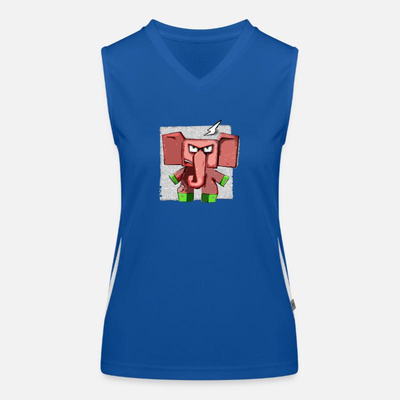 Blax der mürrische Elefant Funktionelles Kontrast-Tank Top für Frauen