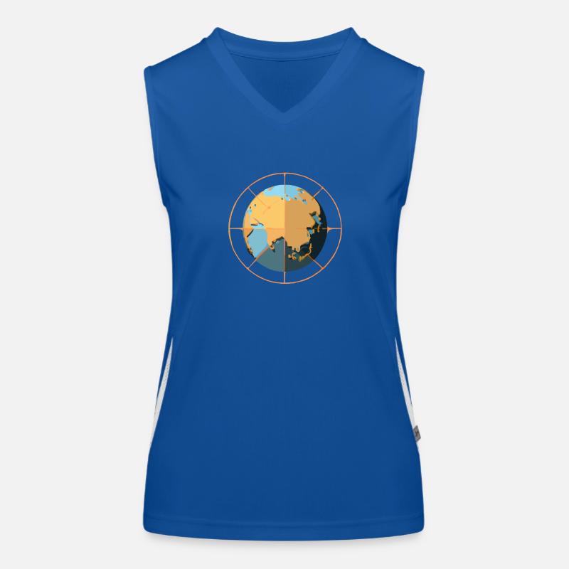 Planisphäre einer anderen Welt Funktionelles Kontrast-Tank Top für Frauen