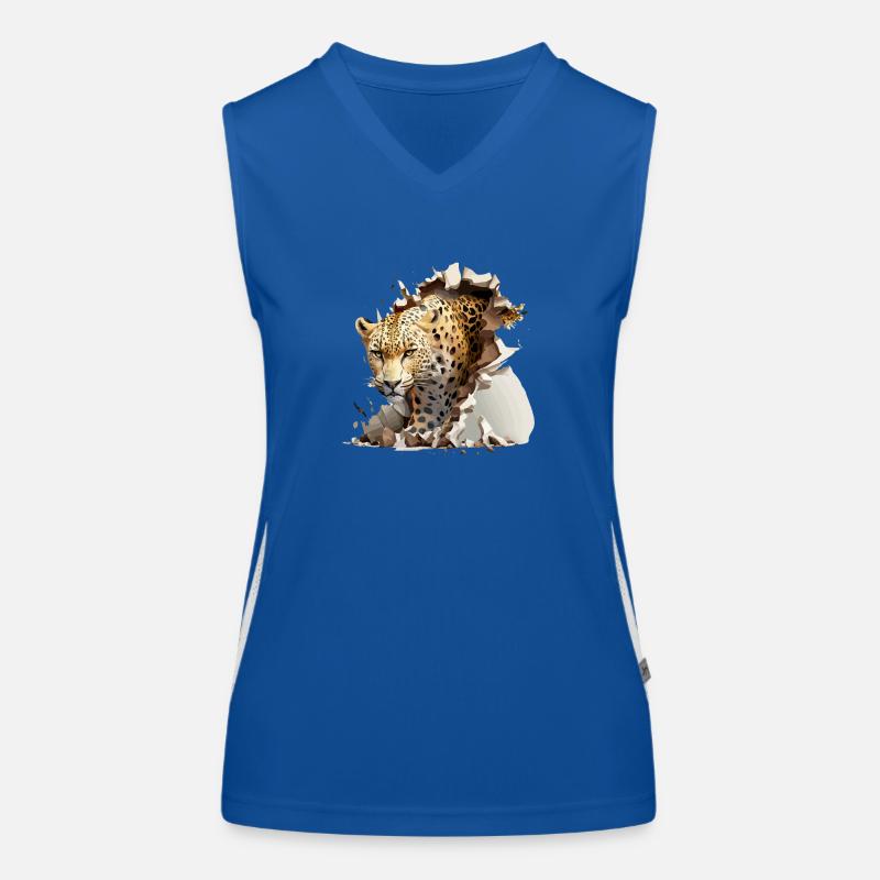 Der Leopard Funktionelles Kontrast-Tank Top für Frauen