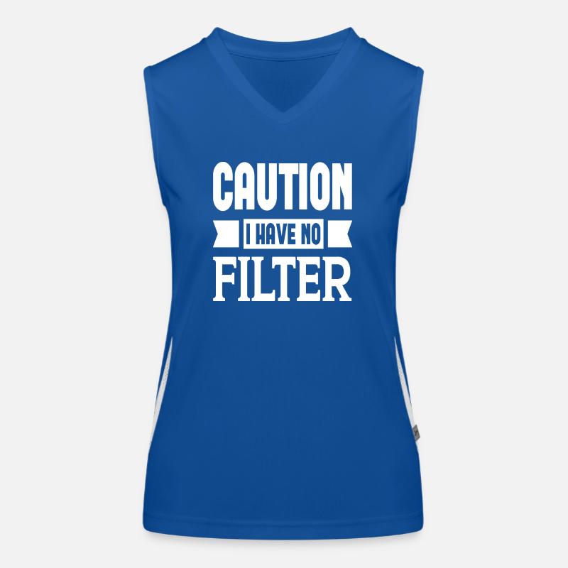 Caution I Have No Filter Funktionelles Kontrast-Tank Top für Frauen