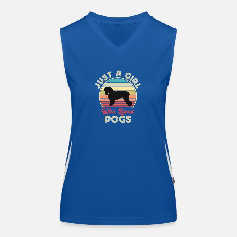 Black Russian Terrier Dog Silhouette Retro Sunset Women's Functional Contrast Tank Top