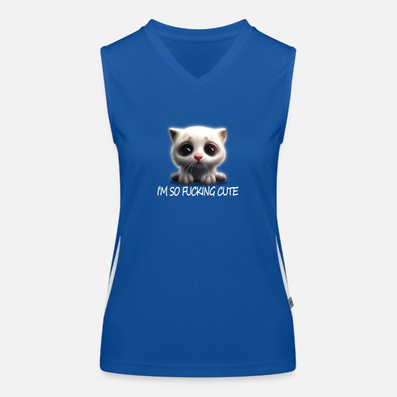 Super cute kitten with funny, cheeky saying. Women's Functional Contrast Tank Top