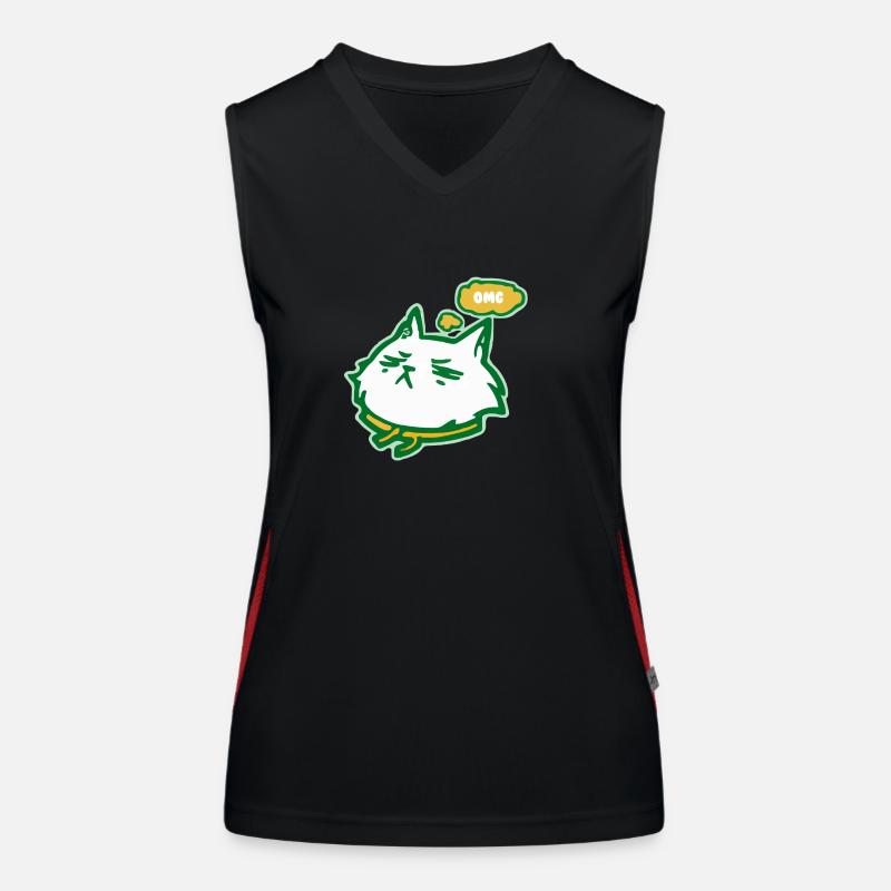 Die OMG-Katze Funktionelles Kontrast-Tank Top für Frauen