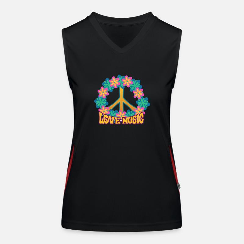 Hippy - Women's Functional Contrast Tank Top - black/red