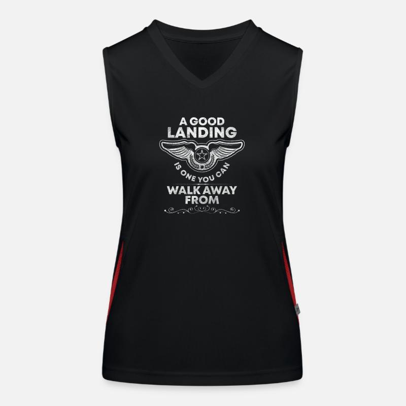 Airplane Occupation Aviation Airfield Women's Functional Contrast Tank Top