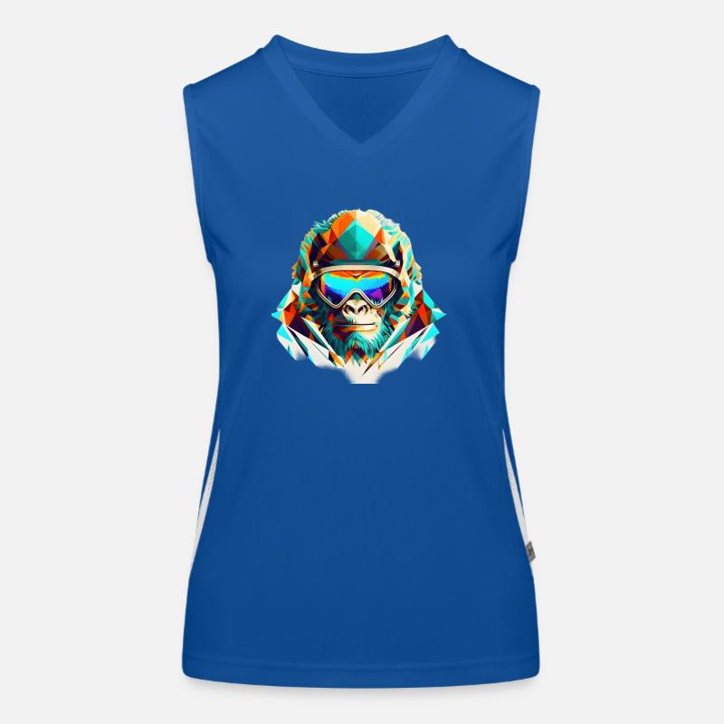 Cool gorilla skier Women's Functional Contrast Tank Top