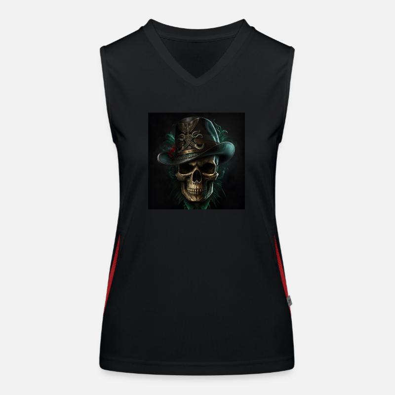 Vintage Black Skull Women's Functional Contrast Tank Top