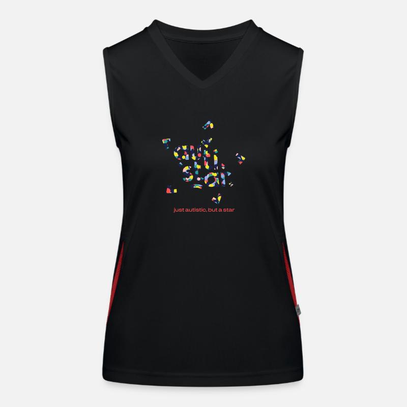 AUTISTAR. Nur autistisch, aber ein Star. Funktionelles Kontrast-Tank Top für Frauen