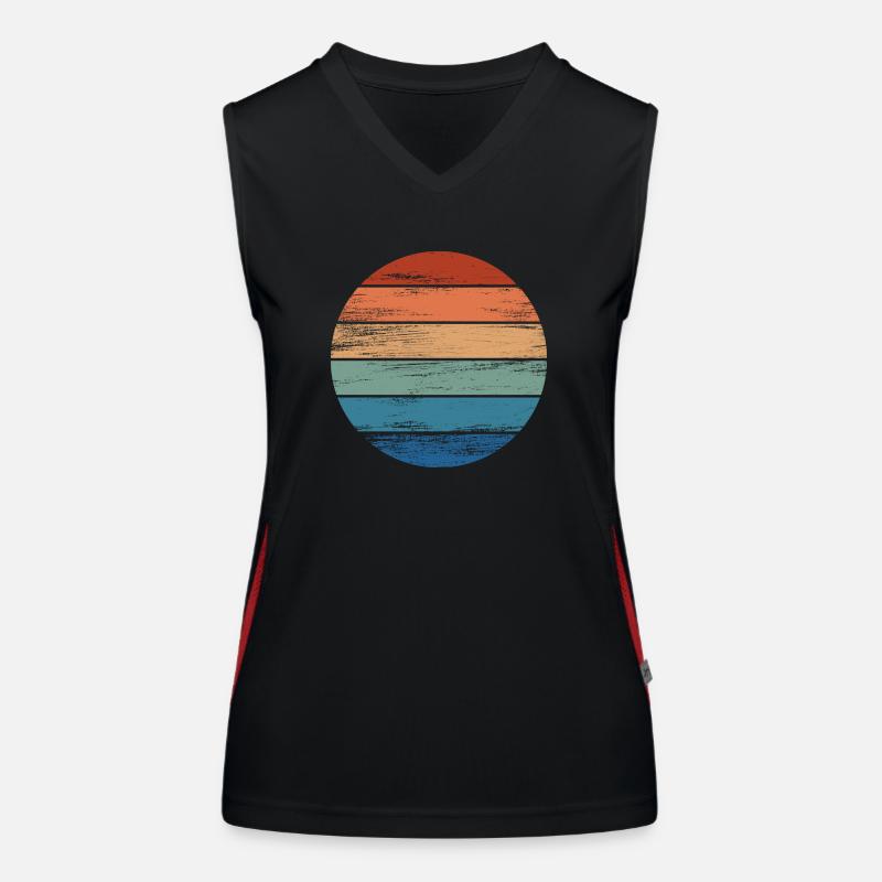 Retro Rainbow Rainbow Circle Distressed Women's Functional Contrast Tank Top