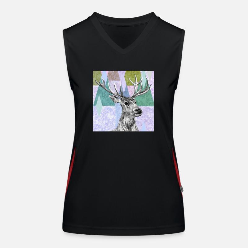 Hirsch Funktionelles Kontrast-Tank Top für Frauen