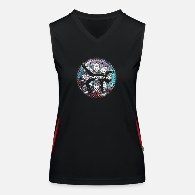 capoeira, mandala, bunt, muster, orient ,graffiti Funktionelles Kontrast-Tank Top für Frauen