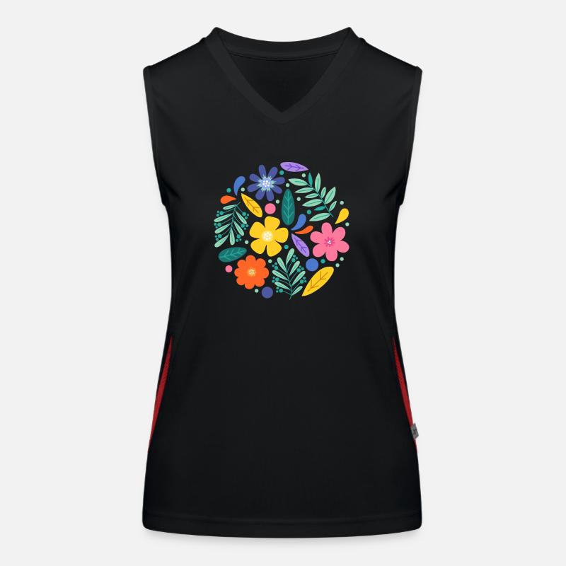 Sommerblumen Funktionelles Kontrast-Tank Top für Frauen