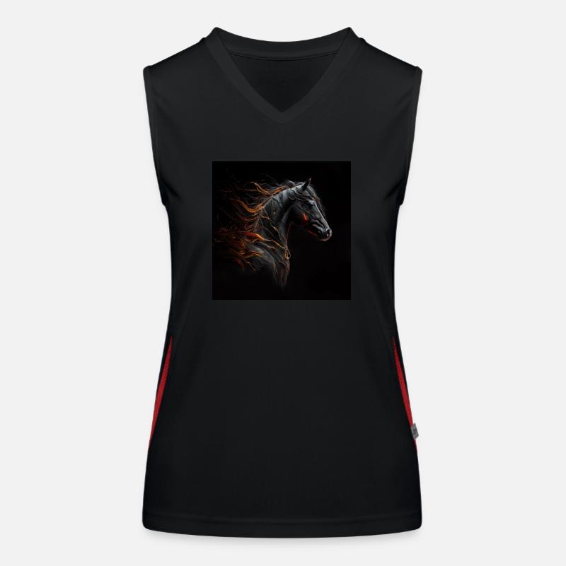 Feuriges Pferd Nr. 16 Funktionelles Kontrast-Tank Top für Frauen