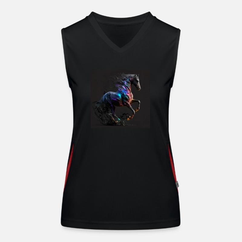 Feuriges Pferd Nr. 14 Funktionelles Kontrast-Tank Top für Frauen