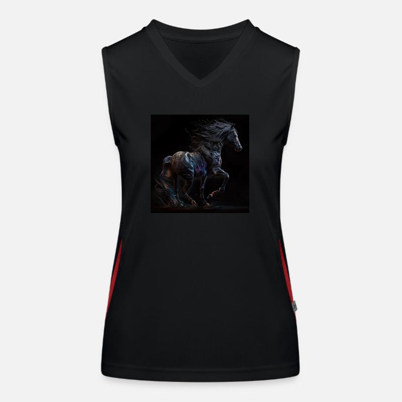 Feuriges Pferd Funktionelles Kontrast-Tank Top für Frauen