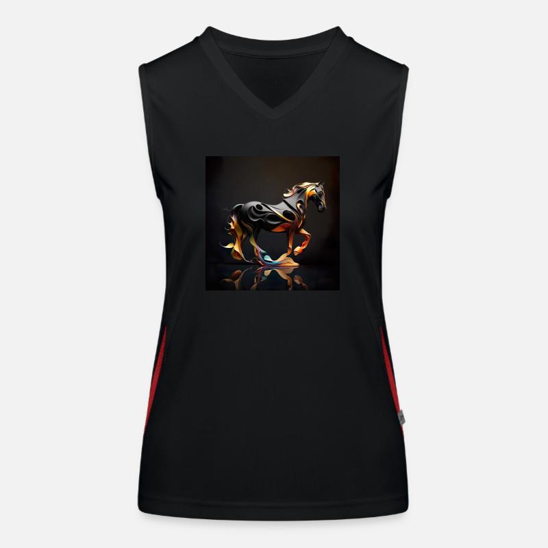 Feuriges Pferd Nr. 8 Funktionelles Kontrast-Tank Top für Frauen