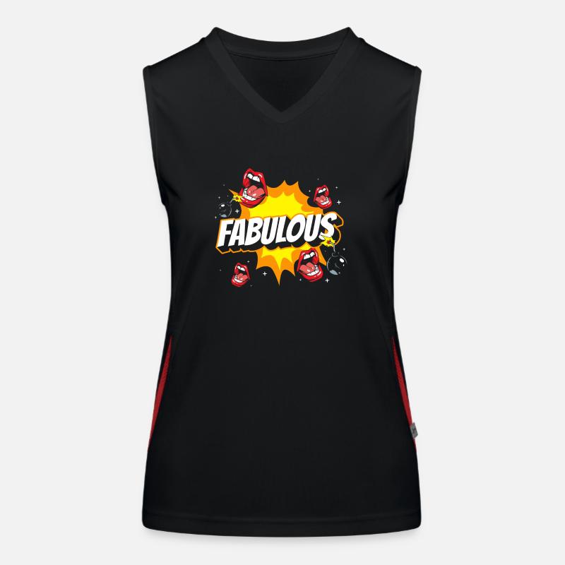 Comic style style speech bubble Pow! Women's Functional Contrast Tank Top