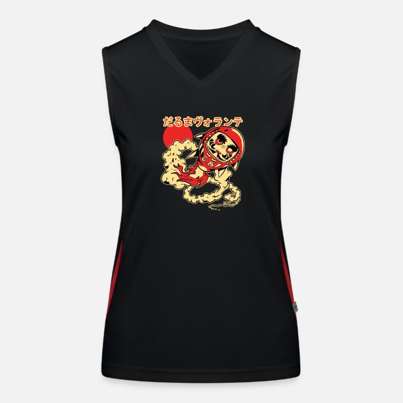 Flying Daruma doll Women's Functional Contrast Tank Top
