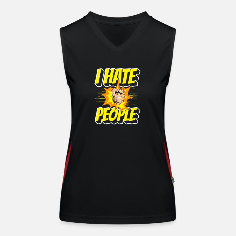 Hatred, humor, aversion, irony Women's Functional Contrast Tank Top