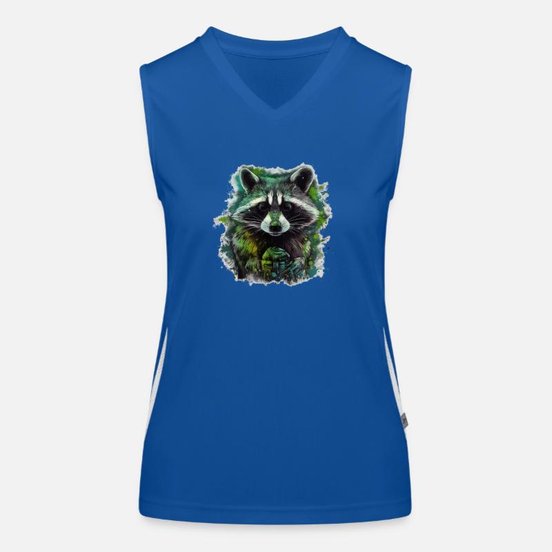 Grüner Traum-Waschbär Funktionelles Kontrast-Tank Top für Frauen