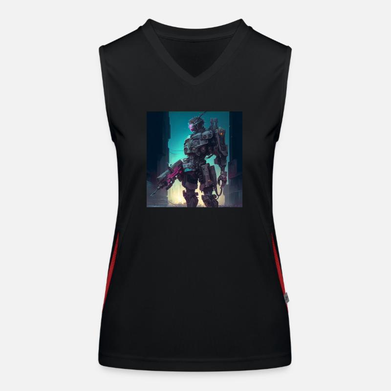 Robot Funktionelles Kontrast-Tank Top für Frauen
