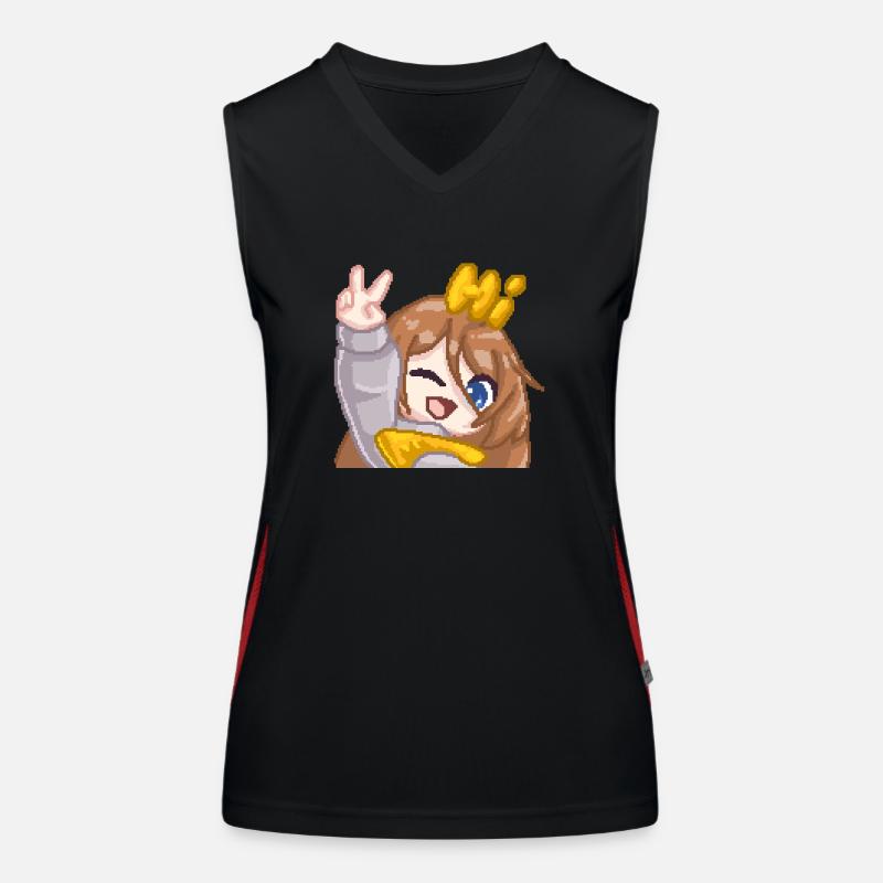 PillowG1rl Emote mit Hi und Peace-Zeichen Funktionelles Kontrast-Tank Top für Frauen
