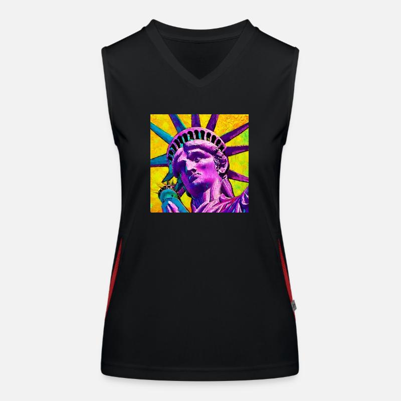 Freiheitsstatue Funktionelles Kontrast-Tank Top für Frauen