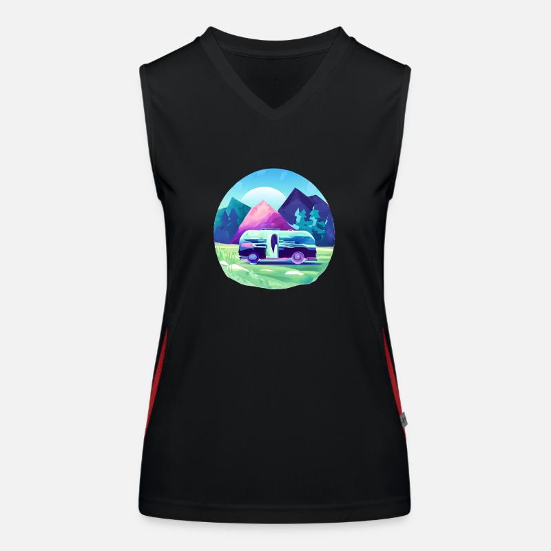 Camping Camp Camping Motorhome Gift Caravan Women's Functional Contrast Tank Top