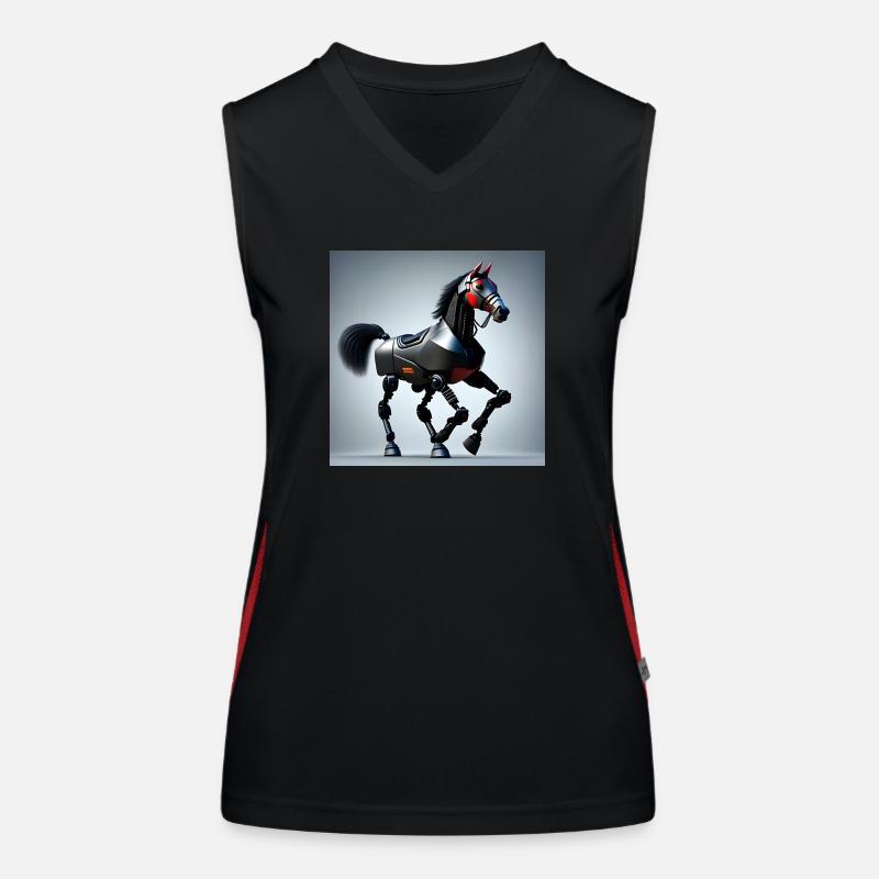Roboterpferd Version 1 Funktionelles Kontrast-Tank Top für Frauen