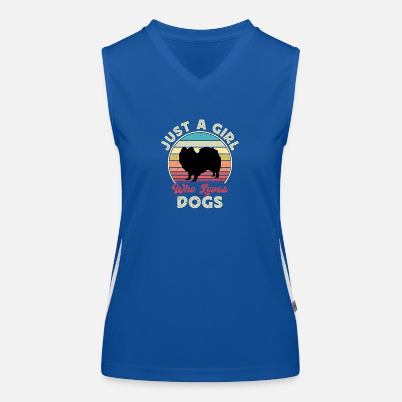 Indian Spitz Dog Lover Silhouette Vintage Sunset Débardeur respirant contrasté Femme