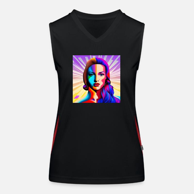Schönes Pop-Mädchen Funktionelles Kontrast-Tank Top für Frauen