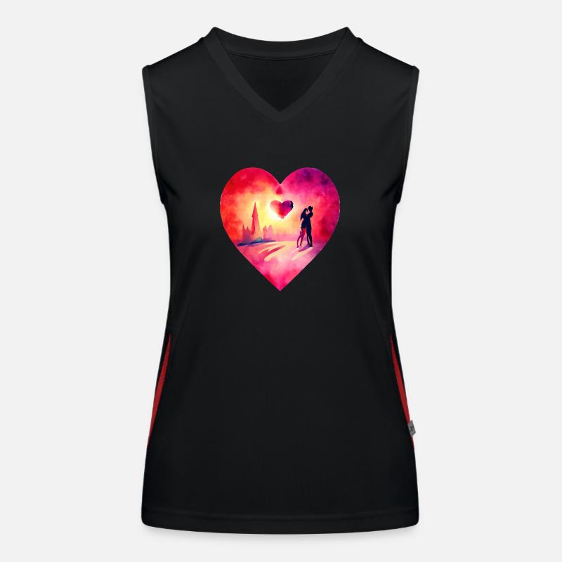 Muttertag Verlobung Liebe Valentinstag Hochzeit Funktionelles Kontrast-Tank Top für Frauen