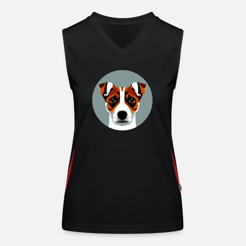 Jack Russel Terrier graphique circulaire coloré Débardeur respirant contrasté Femme