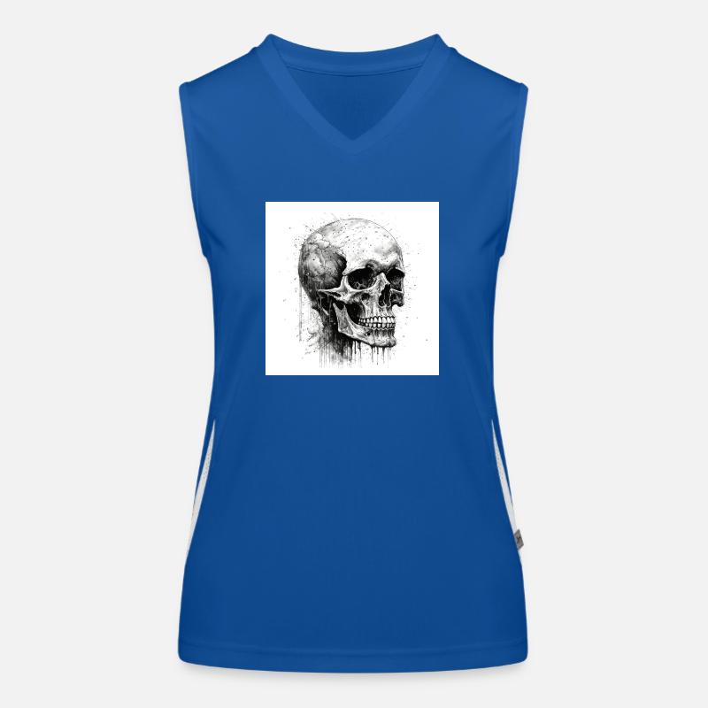 Crâne effrayant dans le style gothique et emo Débardeur respirant contrasté Femme