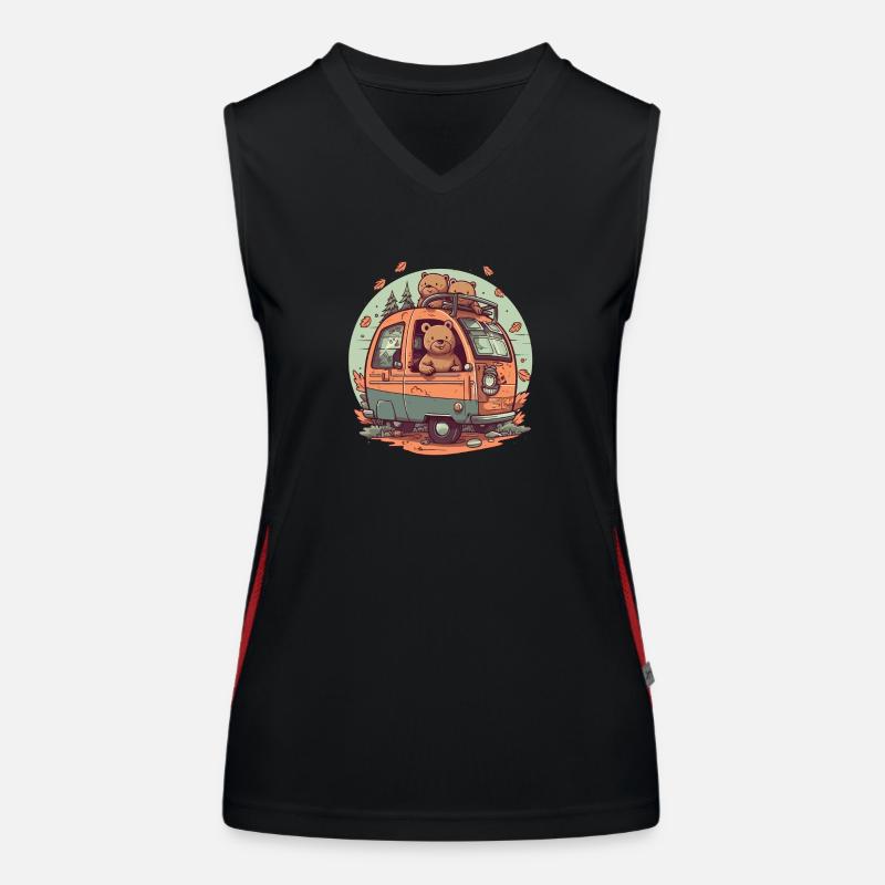 Camping bears Women's Functional Contrast Tank Top