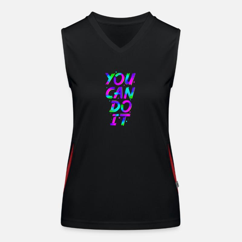 Neon - Lettering - You Can Do It - pos Funktionelles Kontrast-Tank Top für Frauen