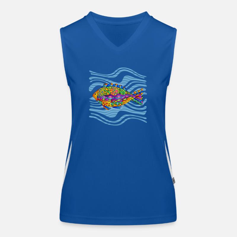 Fisch Funktionelles Kontrast-Tank Top für Frauen
