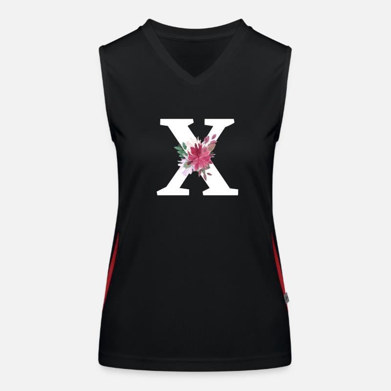 Buchstabe x Blumen Funktionelles Kontrast-Tank Top für Frauen