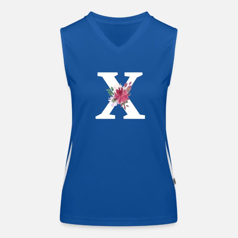 Buchstabe x Blumen Funktionelles Kontrast-Tank Top für Frauen