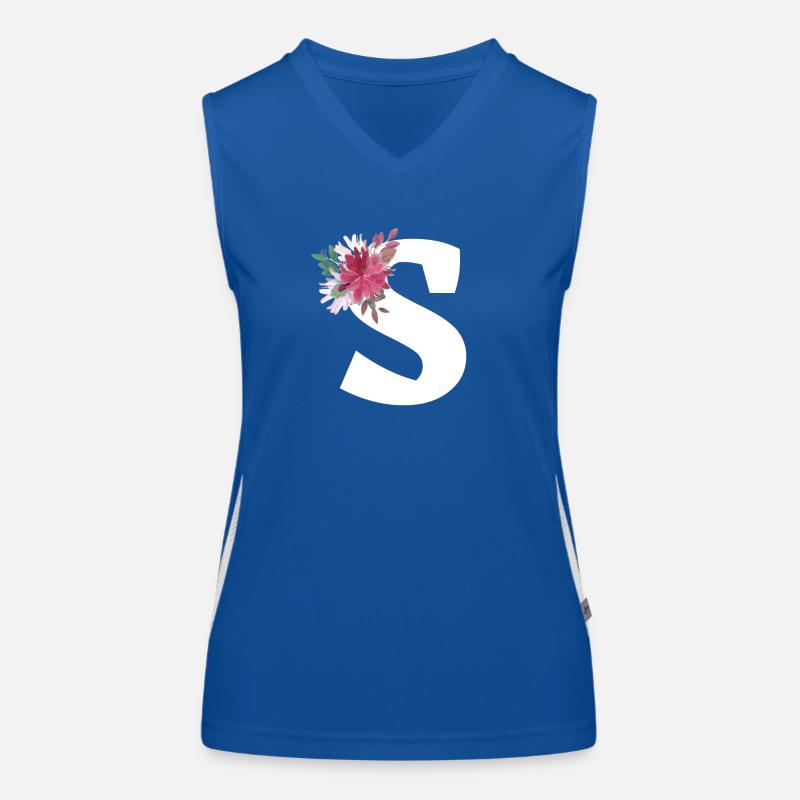 Florale Buchstaben Funktionelles Kontrast-Tank Top für Frauen