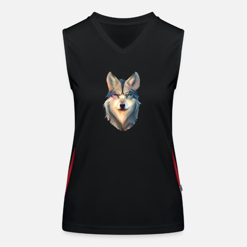 Wolf Funktionelles Kontrast-Tank Top für Frauen