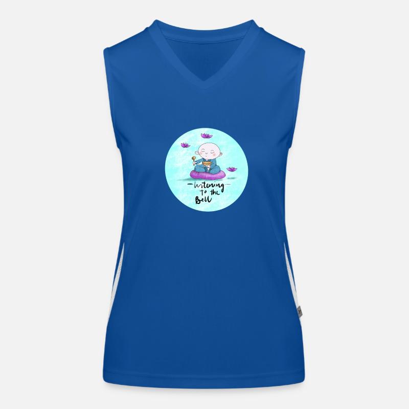 Buddha mit Klangschale Funktionelles Kontrast-Tank Top für Frauen