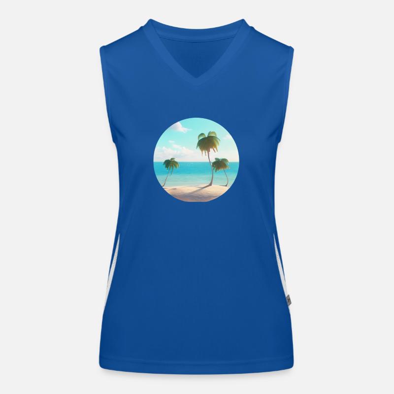 Vacances d’été Plage Palm Sun Palm Island Débardeur respirant contrasté Femme