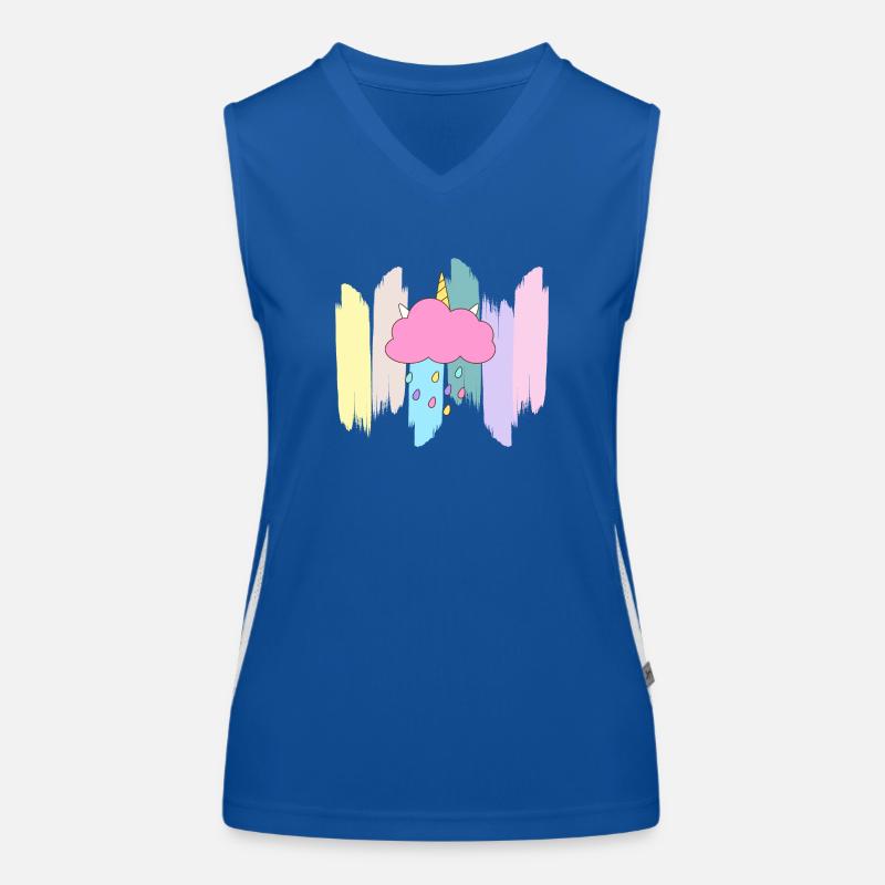 Cute cloud in pastel rainbow Women's Functional Contrast Tank Top