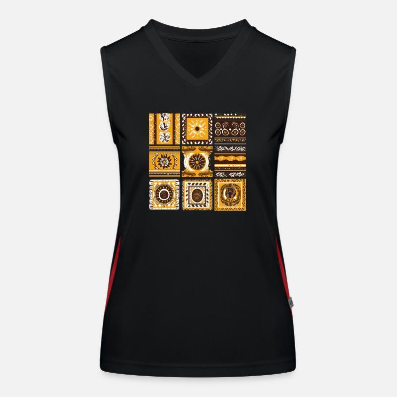 Afrikanische Folklore Funktionelles Kontrast-Tank Top für Frauen