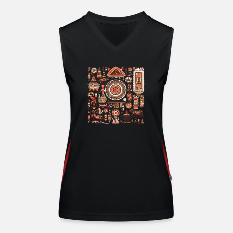African folklore Women's Functional Contrast Tank Top